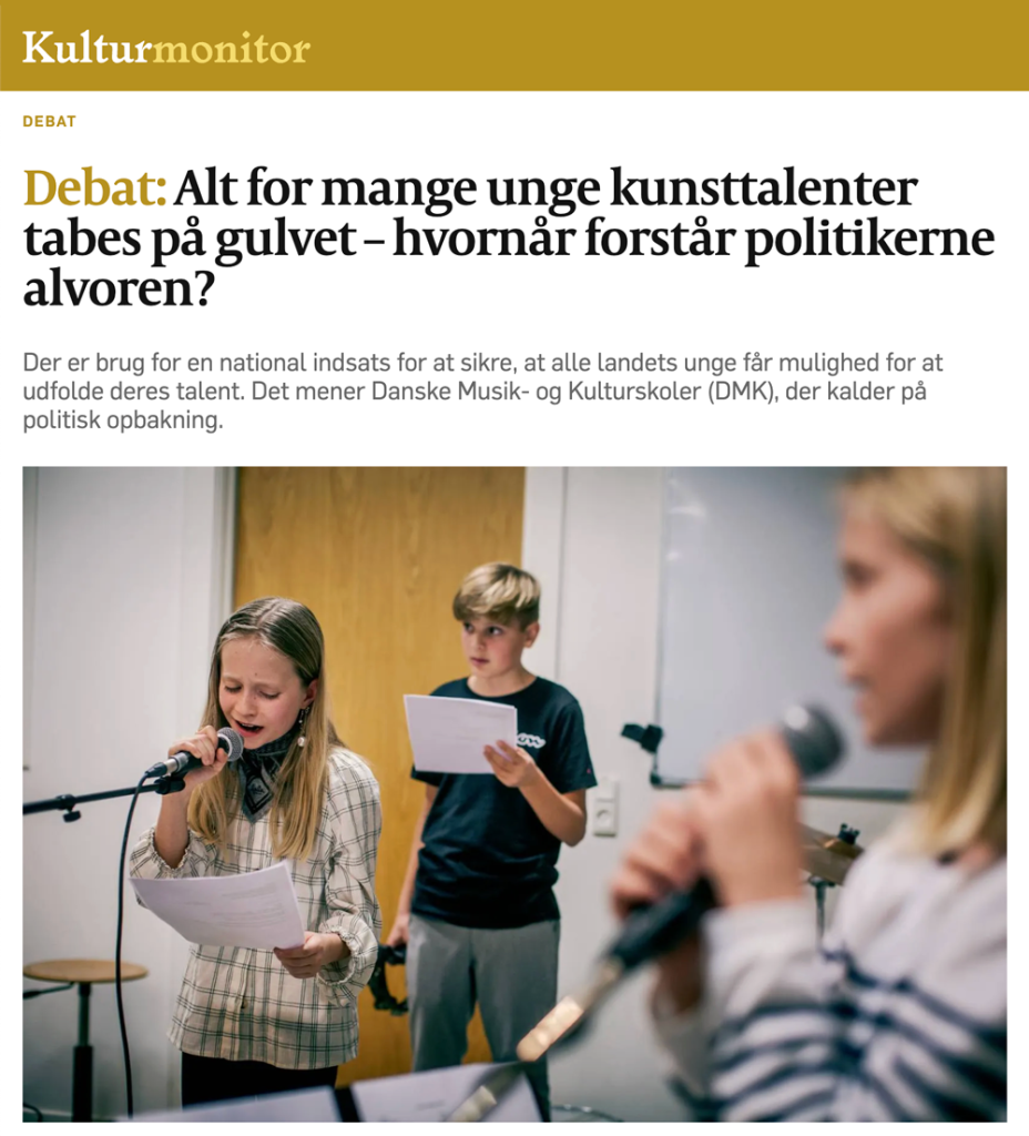 ArtGK kulturmonitor - Danske Musik- og Kulturskoler
